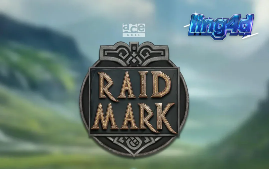 Tampilan visual slot Raidmark dengan tema Viking dan kapal perang di lautan.
